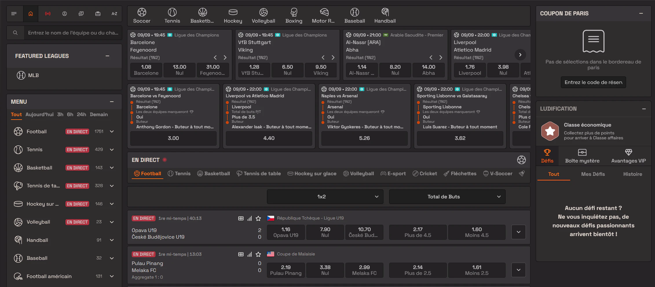 Paris sportifs et eSports sur SpinBoss